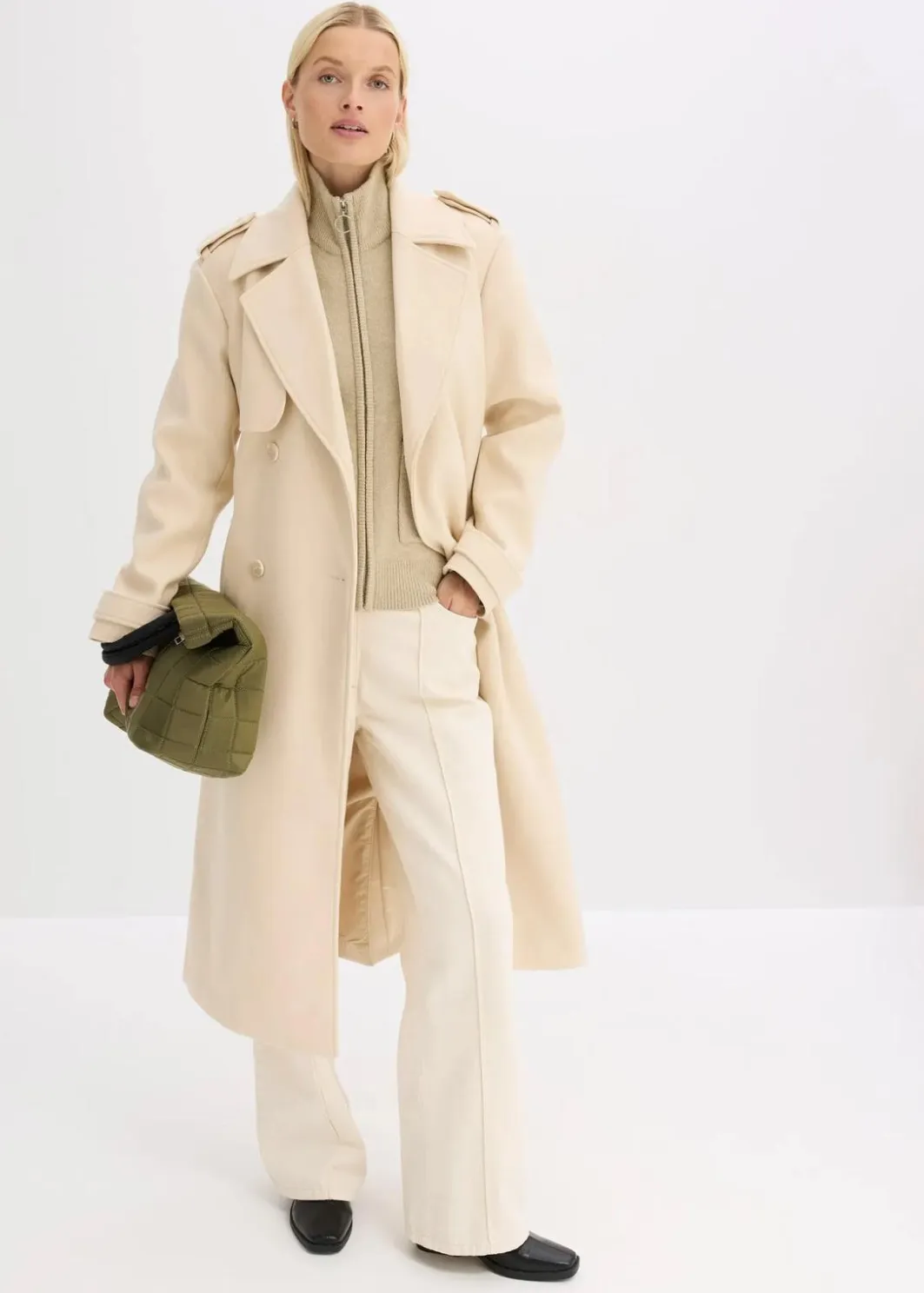 Online Trenchcoat in Wolloptik Damen Bekleidung·Hosen|Jacken & Mäntel