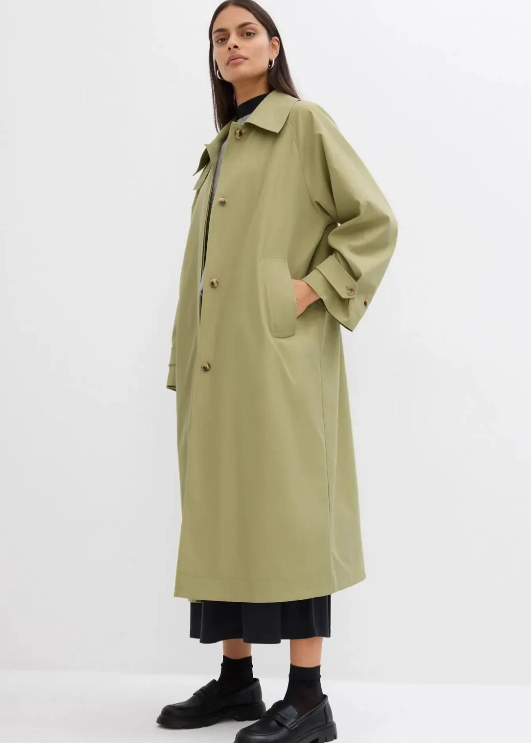 Damen bonprix Bekleidung·Hosen|Jacken & Mäntel|Trenchcoat mit Laschen