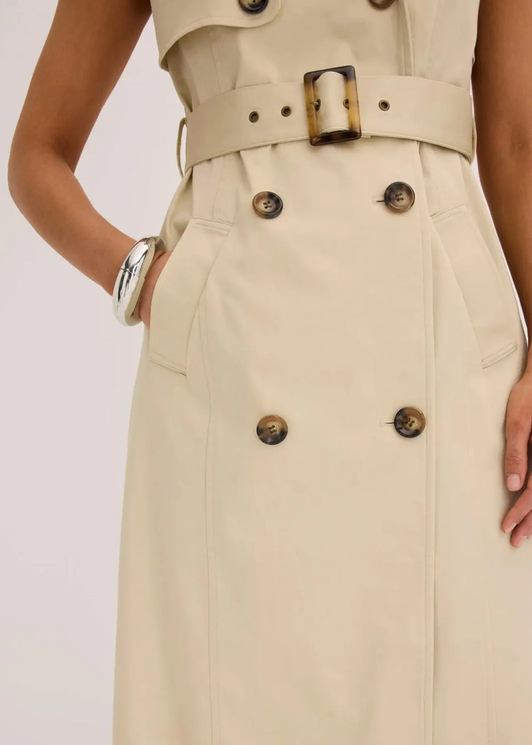 Damen bonprix Bekleidung·Pullover & Strickjacken|Kleider|Trenchkleid mit Gürtel (2-tlg.)