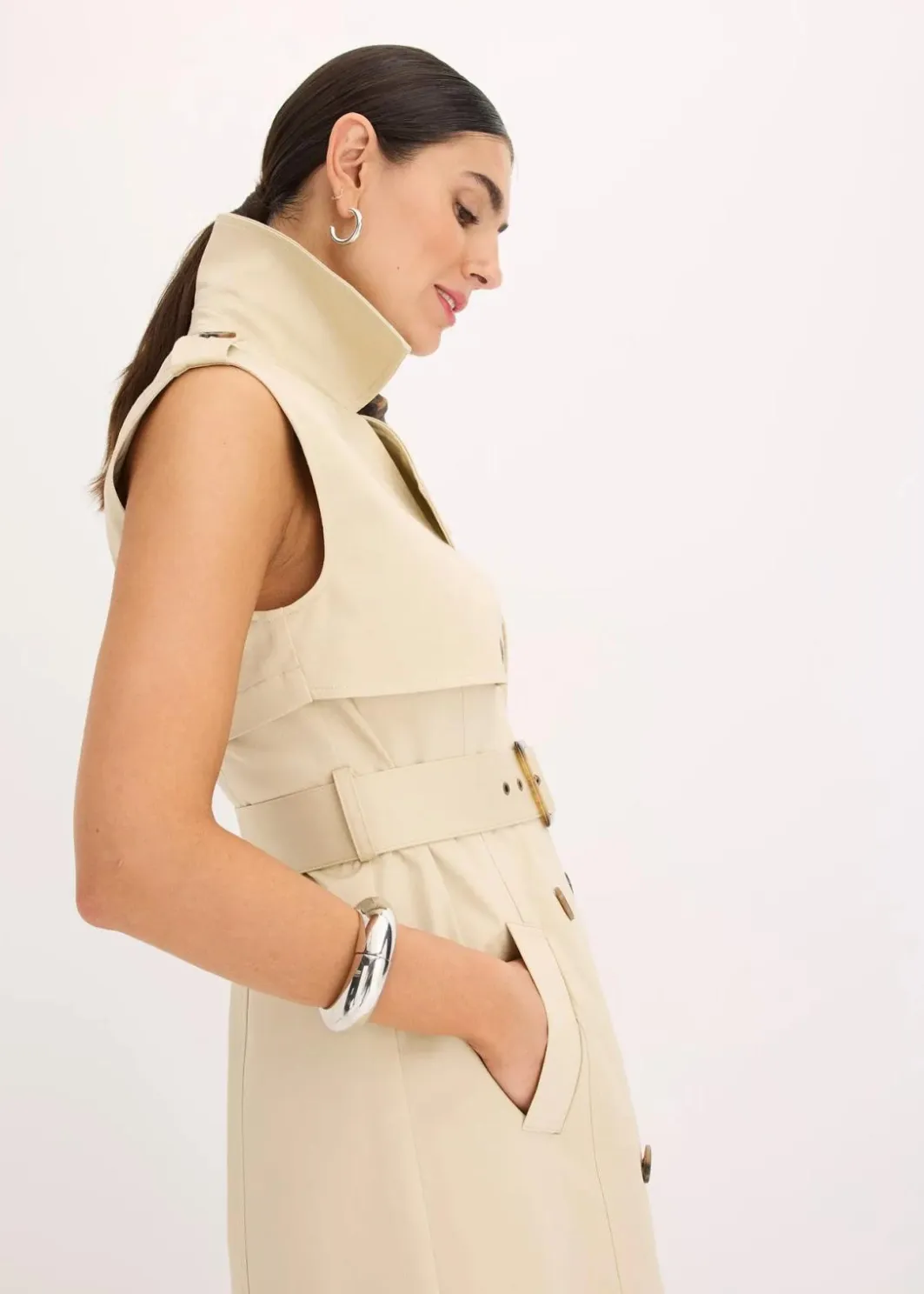 Damen bonprix Bekleidung·Pullover & Strickjacken|Kleider|Trenchkleid mit Gürtel (2-tlg.)