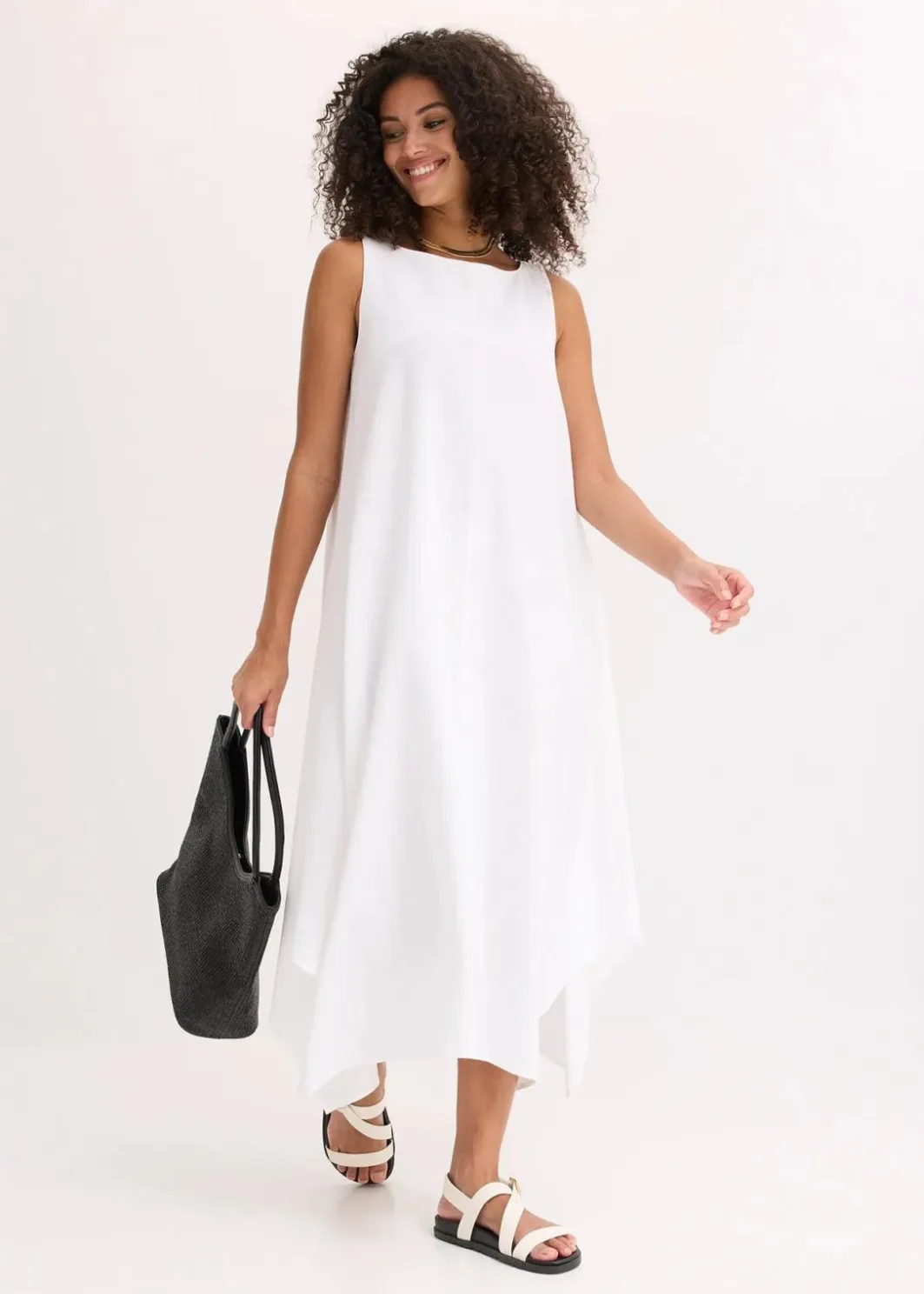 Damen bonprix Kleider|Trägerkleid aus feinem Viskose-Mix