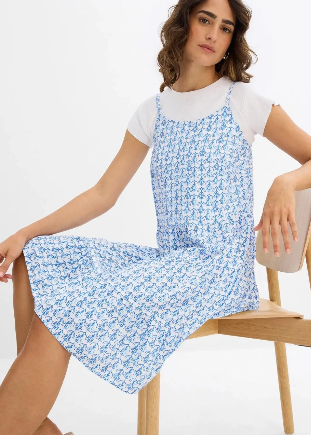 Damen bonprix Kleider|Nachhaltigere Materialien|Trägerkleid aus fließender Viskose