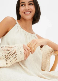 Damen bonprix Nachhaltigere Materialien|Kleider|Trägerkleid aus leichtem Crêpe