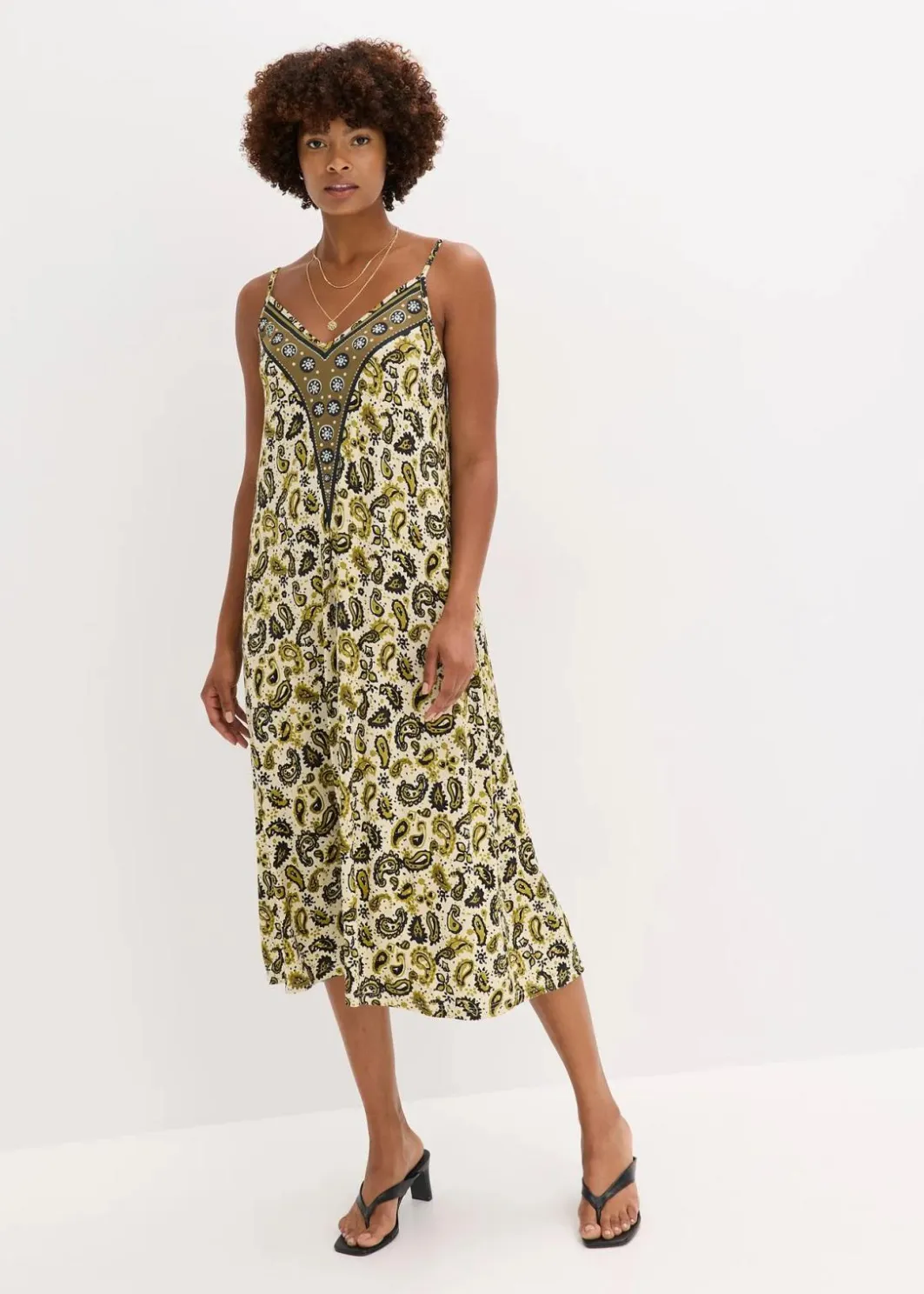 Damen bonprix Kleider|Nachhaltigere Materialien|Trägerkleid aus softem Viskose-Mix