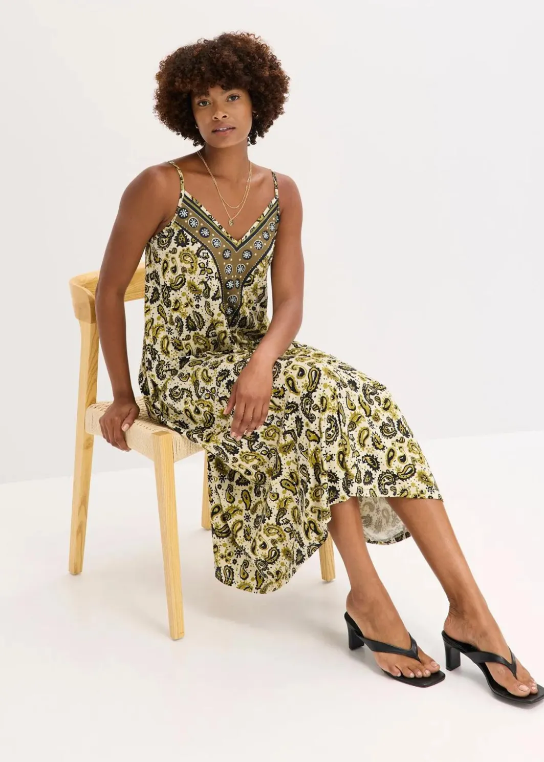 Damen bonprix Kleider|Nachhaltigere Materialien|Trägerkleid aus softem Viskose-Mix