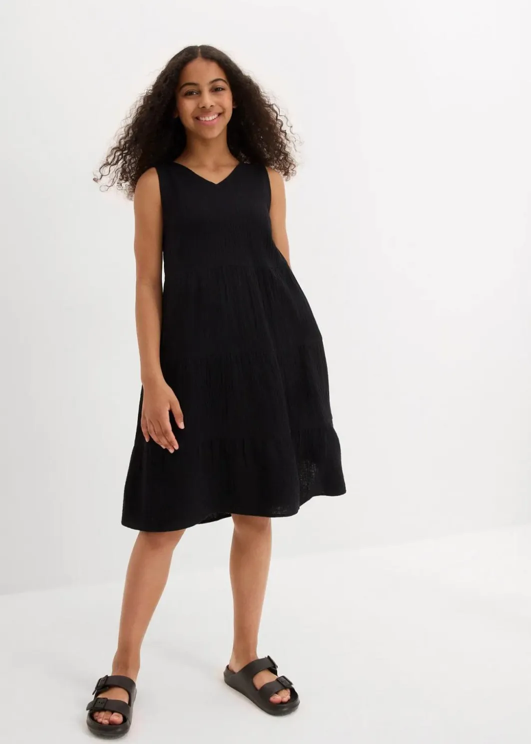 Kinder bonprix Mädchen 9-16 Jahre·Kleider & Jumpsuits|Trägerkleid aus weichem Musselin