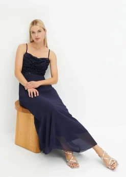 Damen bonprix Bekleidung·Pullover & Strickjacken|Festliche Mode|Trägerkleid mit Paillettenstickerei