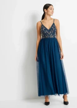 Damen bonprix Festliche Mode|Kleider|Trägerkleid mit Perlenstickerei