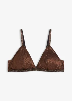 Triangel Bralette aus glitzerndem Material Damen Bhs|Dessous