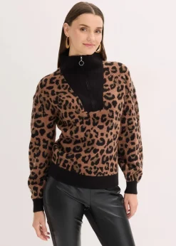 Damen bonprix Pullover & Strickjacken|Troyer