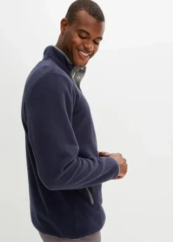 Discount Troyer Fleeceshirt mit praktischen Taschen und tollen Kontrastdetails Herren Große Größen|Basics