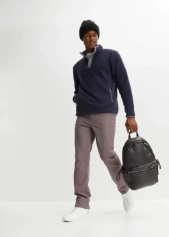 Discount Troyer Fleeceshirt mit praktischen Taschen und tollen Kontrastdetails Herren Große Größen|Basics