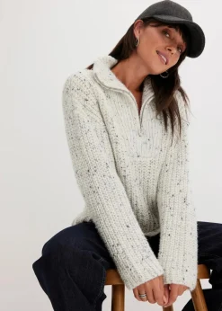 Damen bonprix Pullover & Strickjacken|Bekleidung·Jeans|Troyer mit überschnittener Schulter