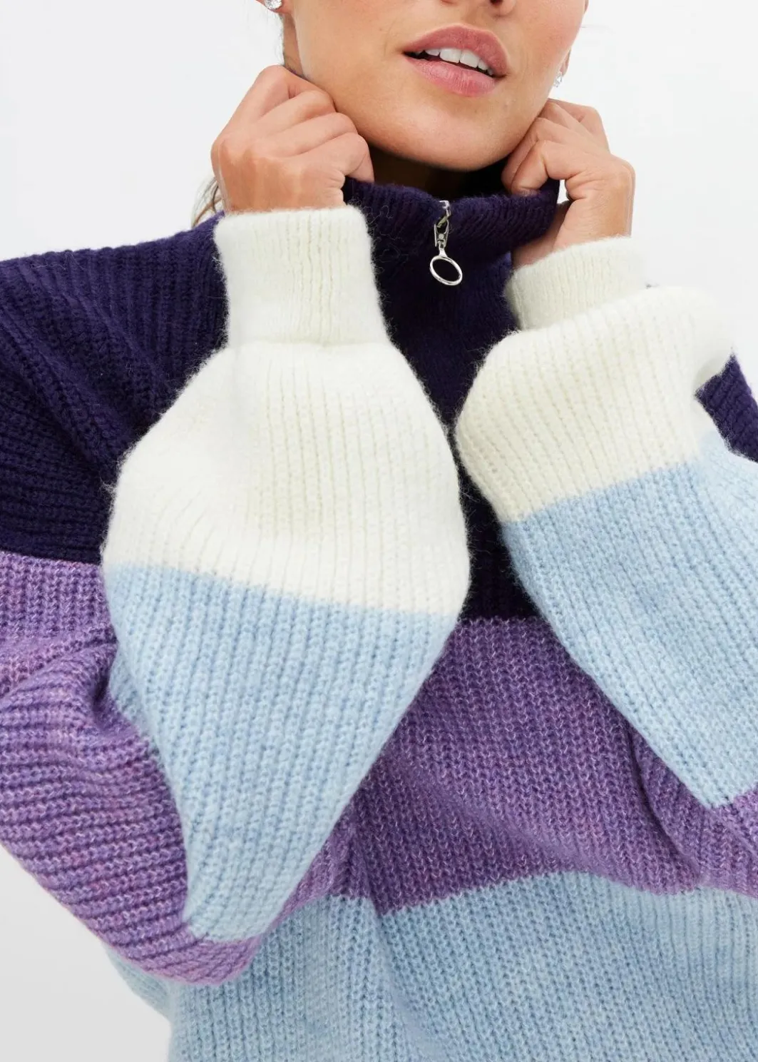 Damen bonprix Pullover & Strickjacken|Bekleidung·Jeans|Troyer Pullover
