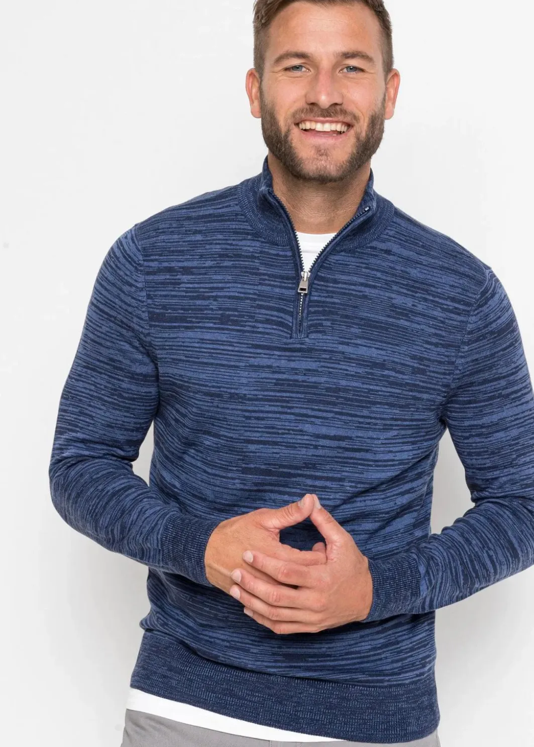 Hot Troyer Pullover mit Baumwolle Herren Große Größen|Basics