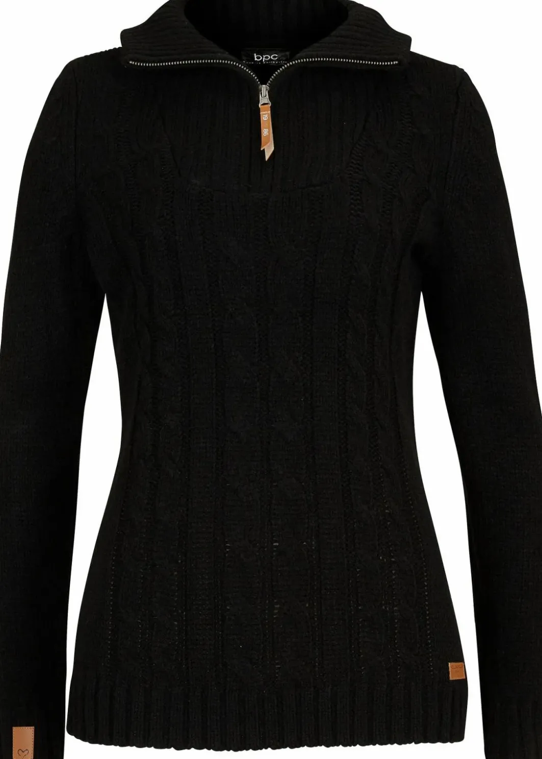 Damen bonprix Pullover & Strickjacken|Troyer Pullover mit Zopfmuster