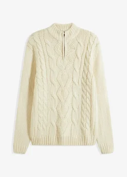Hot Troyer Pullover mit Zopfmuster Herren Pullover & Strickjacken|Große Größen