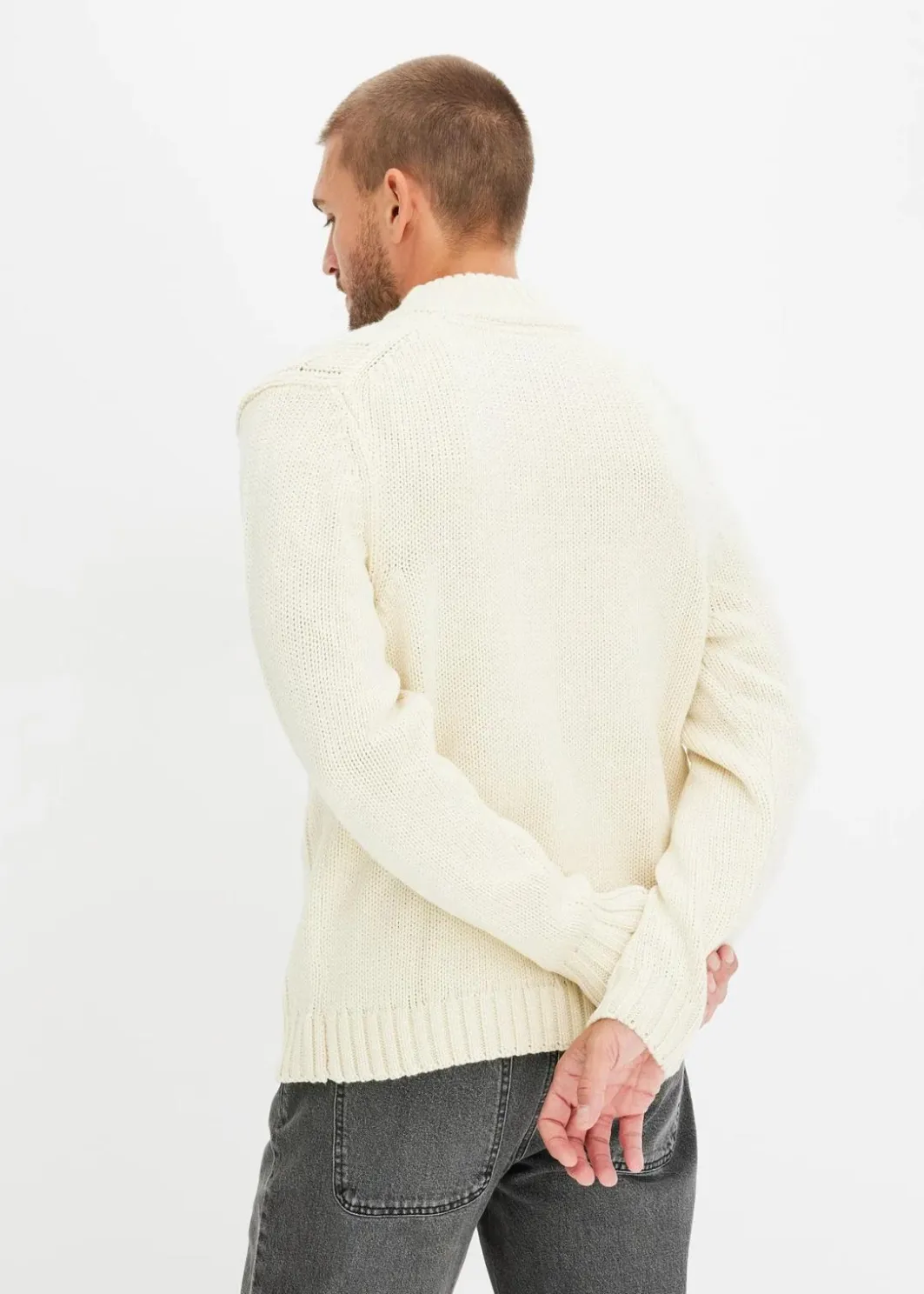 Hot Troyer Pullover mit Zopfmuster Herren Pullover & Strickjacken|Große Größen