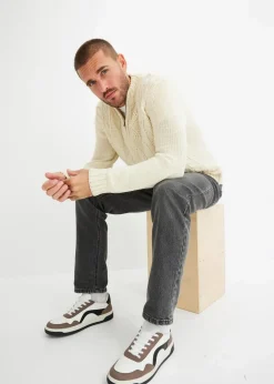 Hot Troyer Pullover mit Zopfmuster Herren Pullover & Strickjacken|Große Größen