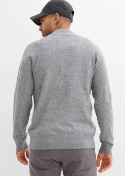Clearance Troyer-Feinstrickpullover mit Wollanteil Herren Große Größen|Pullover & Strickjacken