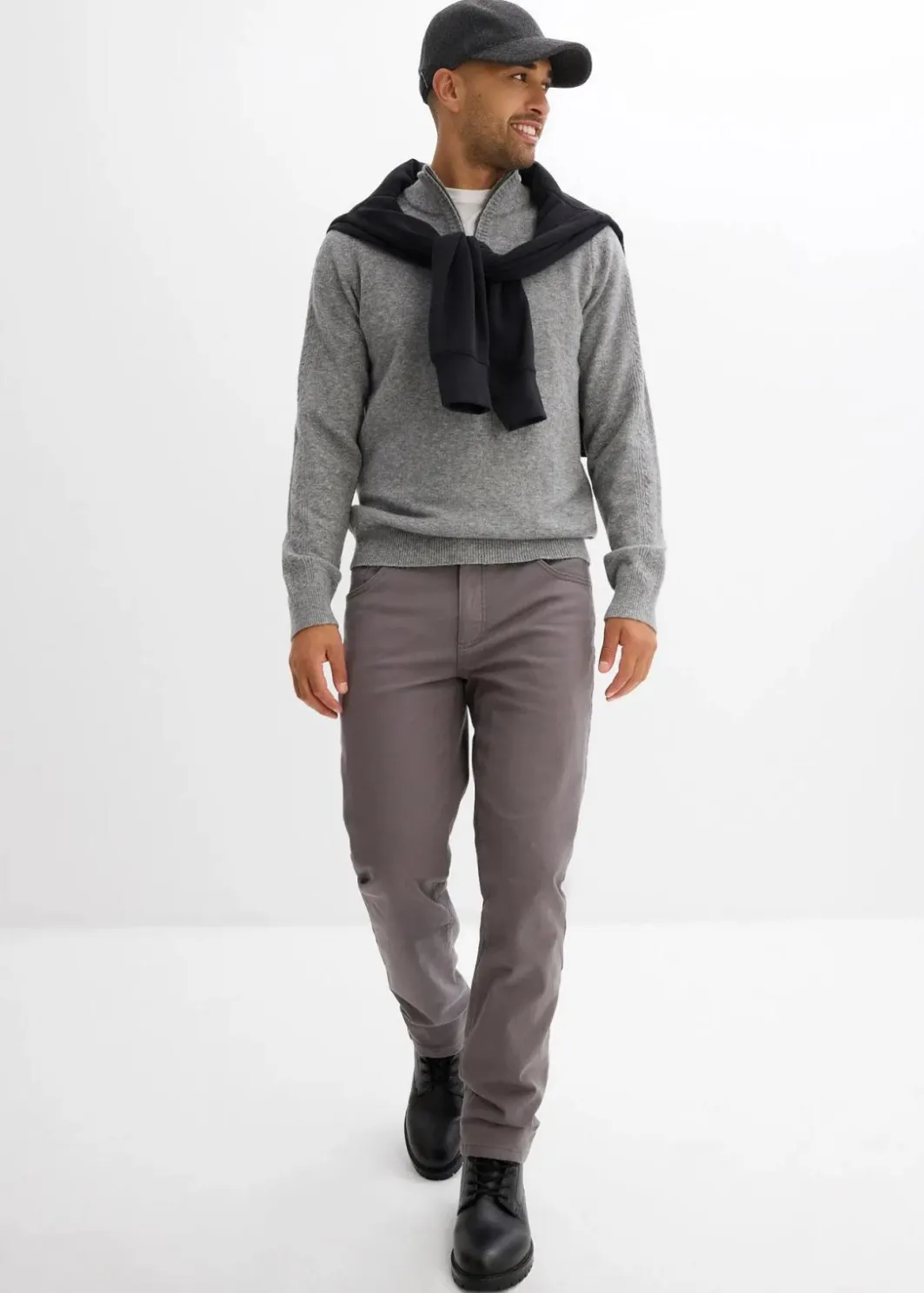 Clearance Troyer-Feinstrickpullover mit Wollanteil Herren Große Größen|Pullover & Strickjacken