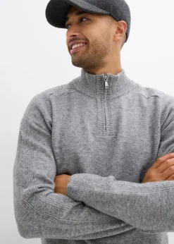 Clearance Troyer-Feinstrickpullover mit Wollanteil Herren Große Größen|Pullover & Strickjacken