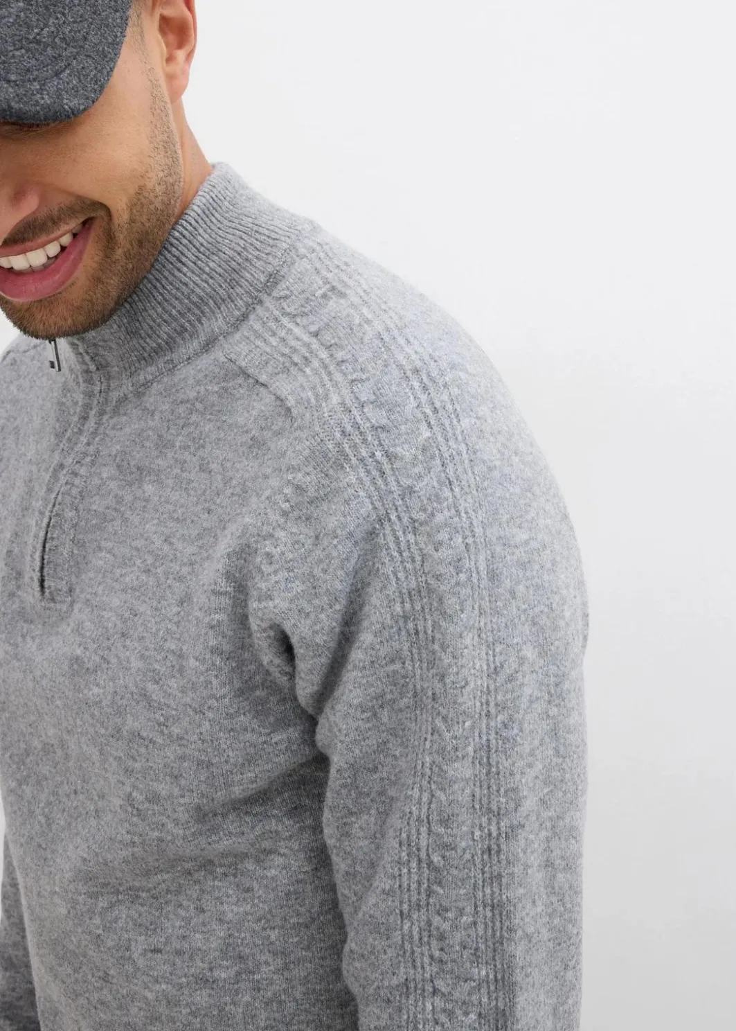 Clearance Troyer-Feinstrickpullover mit Wollanteil Herren Große Größen|Pullover & Strickjacken