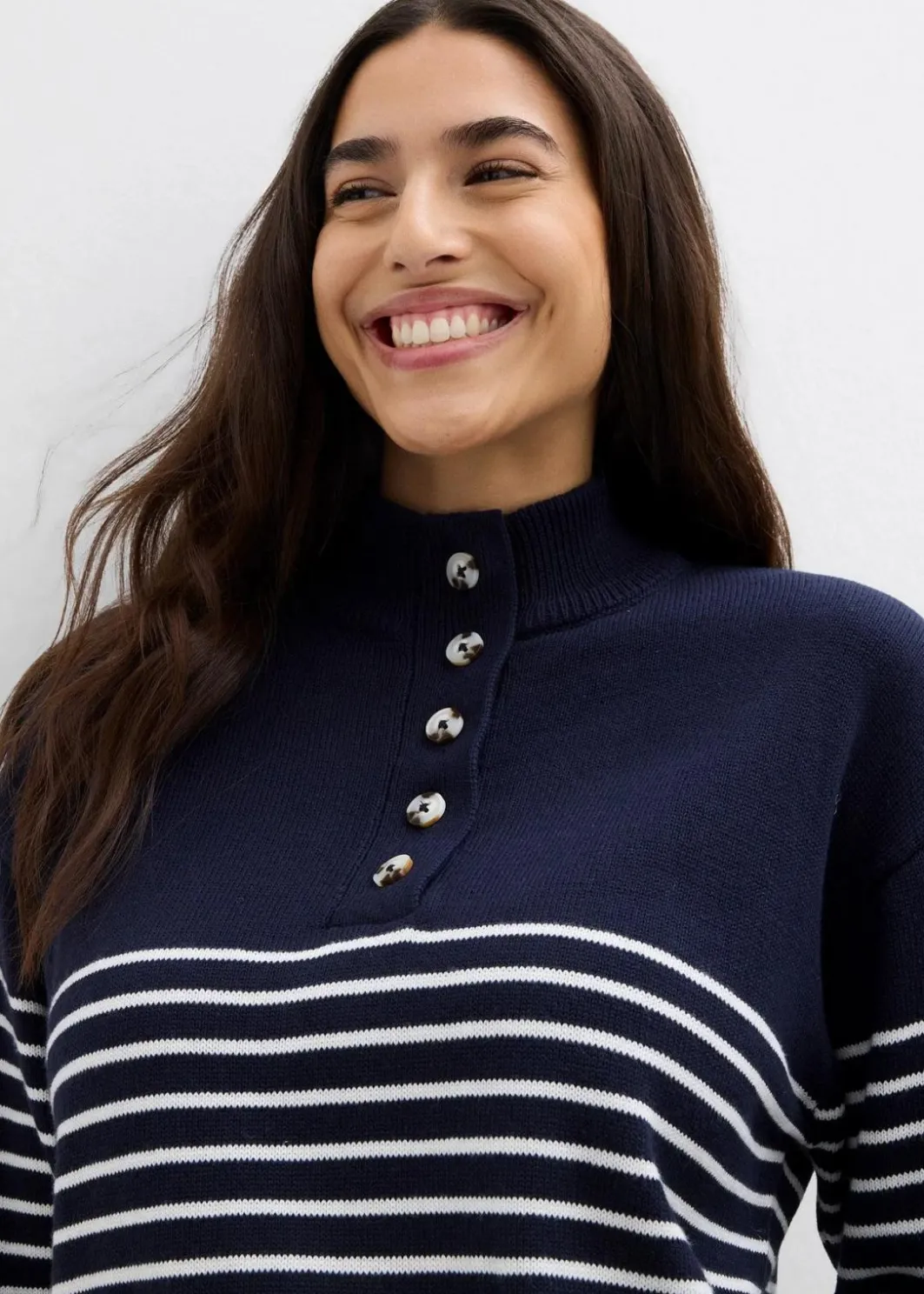 Damen bonprix Pullover & Strickjacken|Bekleidung·Jeans|Troyer-Pullover