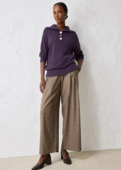 Hot Troyer-Pullover aus Merinowolle Damen Bekleidung·Jeans|Pullover & Strickjacken