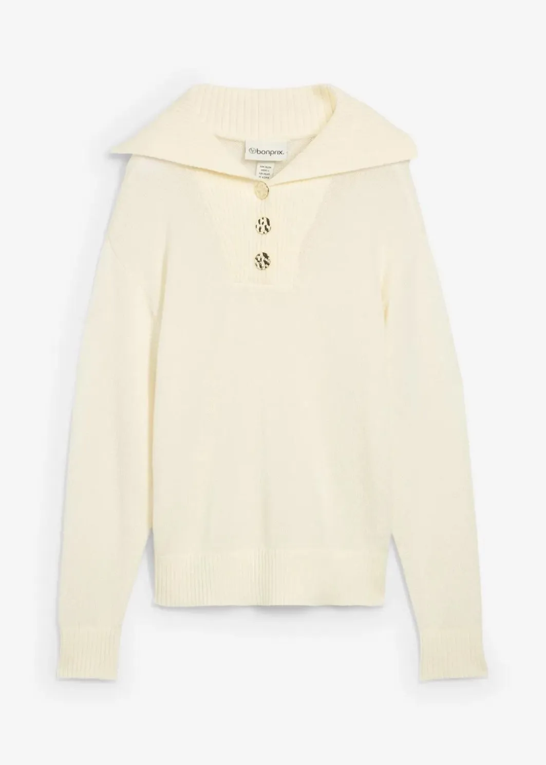 Damen bonprix Pullover & Strickjacken|Bekleidung·Jeans|Troyer-Pullover aus Merinowolle