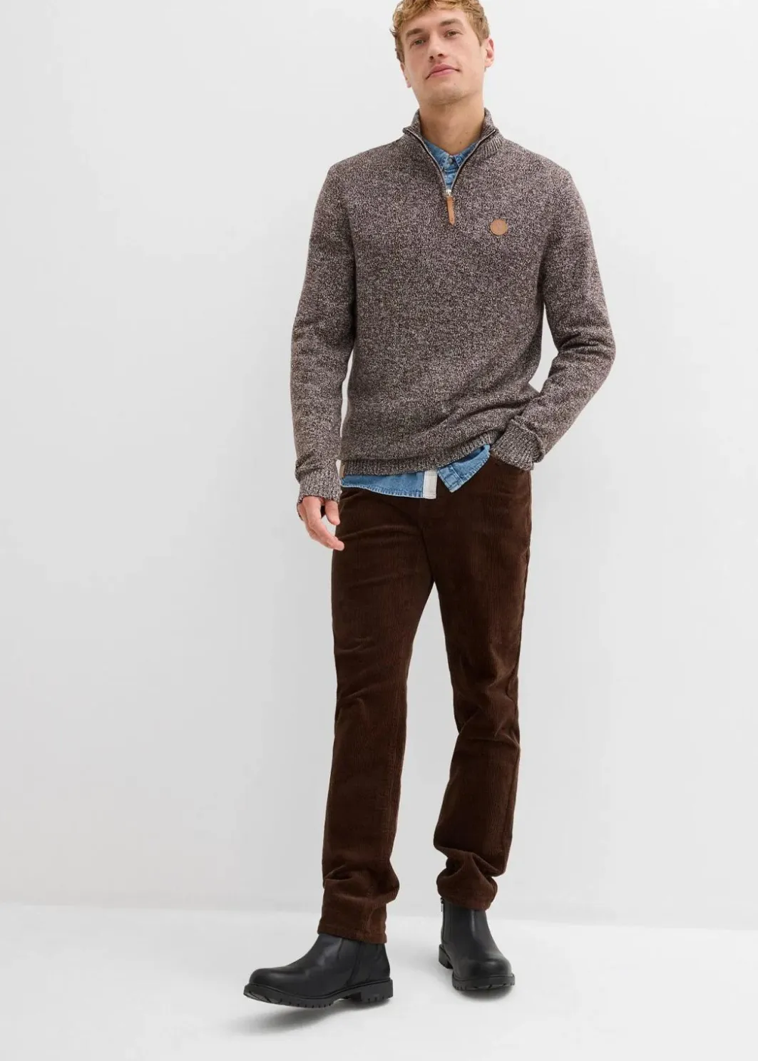 Outlet Troyer-Pullover mit reiner Baumwolle Herren Pullover & Strickjacken|Basics