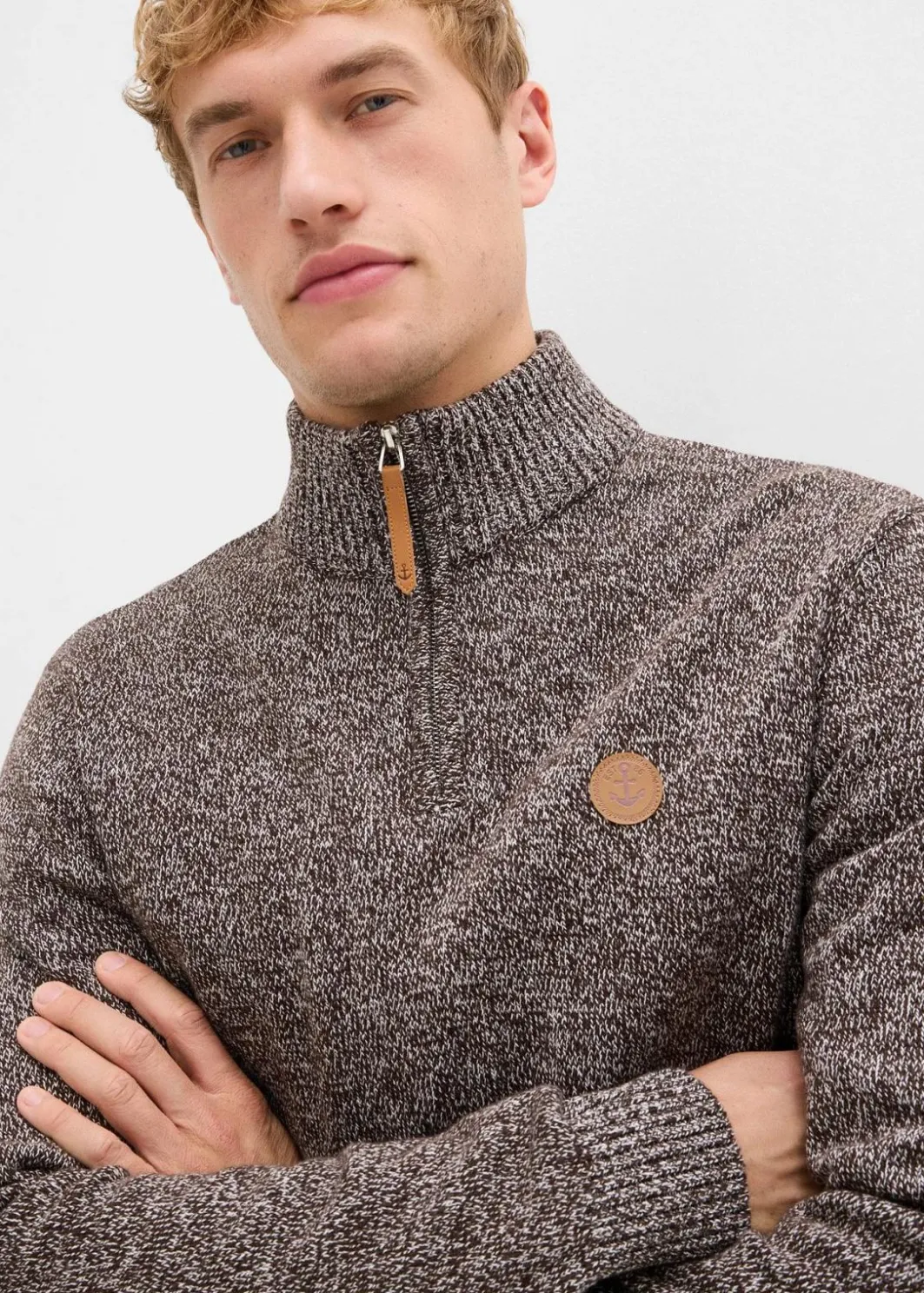 Outlet Troyer-Pullover mit reiner Baumwolle Herren Pullover & Strickjacken|Basics