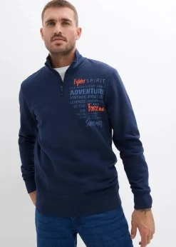 Herren bonprix Große Größen|Sweat|Troyer-Sweatshirt aus reiner Bio-Baumwolle