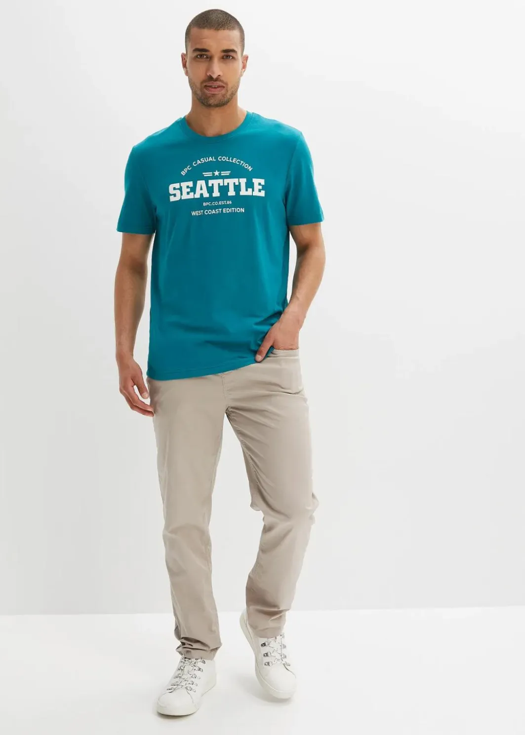 Herren bonprix Große Größen|Shirts & Polos|T-Shirt aus reiner Baumwolle (2er Pack)