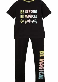 Kinder bonprix Mädchen 9-16 Jahre·Shirts & Blusen|Mädchen 9-16 Jahre·Hosen & Leggings|T-Shirt + Leggings aus reiner Baumwolle (2tlg. Set)