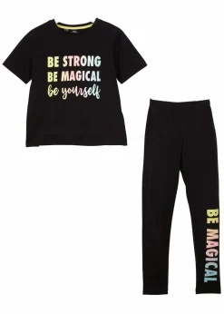 Kinder bonprix Mädchen 9-16 Jahre·Shirts & Blusen|Mädchen 9-16 Jahre·Hosen & Leggings|T-Shirt + Leggings aus reiner Baumwolle (2tlg. Set)