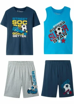 Kinder bonprix Jungen 9-16 Jahre·Shorts|Jungen 9-16 Jahre·Shirts|T-Shirt + Tanktop + Bermudas (4-tlg. Set)