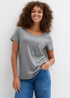 Damen bonprix Nachhaltigere Materialien|Shirts & Tops|T-Shirt aus Baumwoll-Viskose-Mix