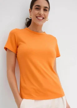 Discount T-Shirt aus fließender Viskose Damen Bekleidung·Röcke|Basics