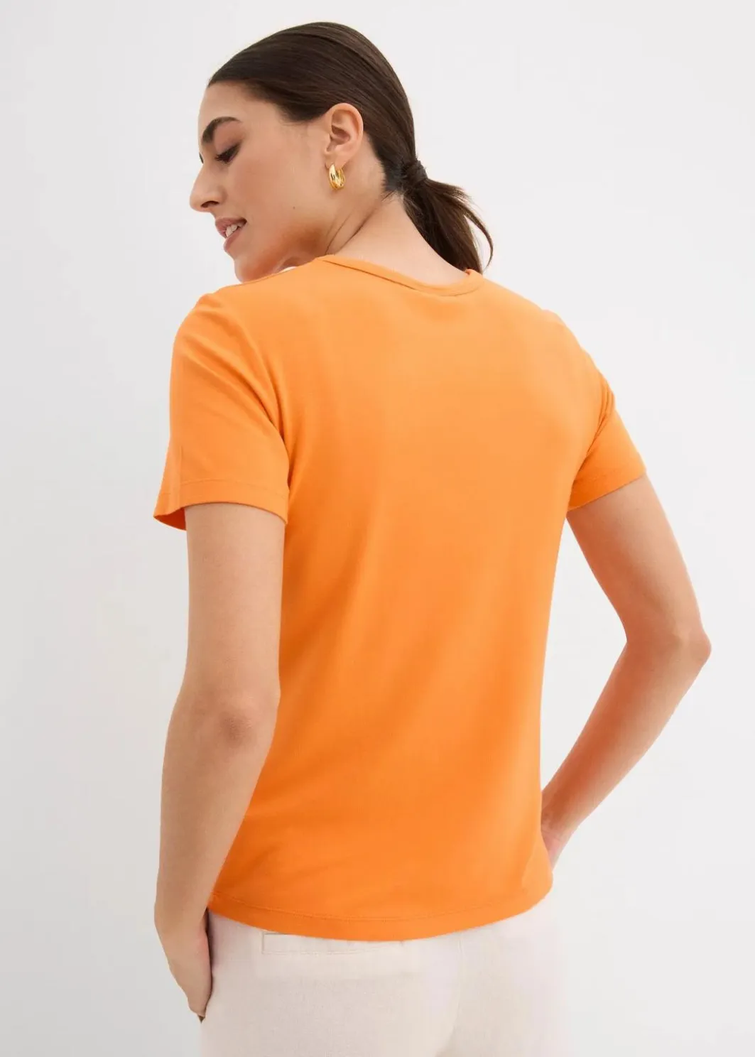 Discount T-Shirt aus fließender Viskose Damen Bekleidung·Röcke|Basics