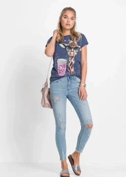 Best T-Shirt aus reiner Baumwolle Damen Shirts & Tops