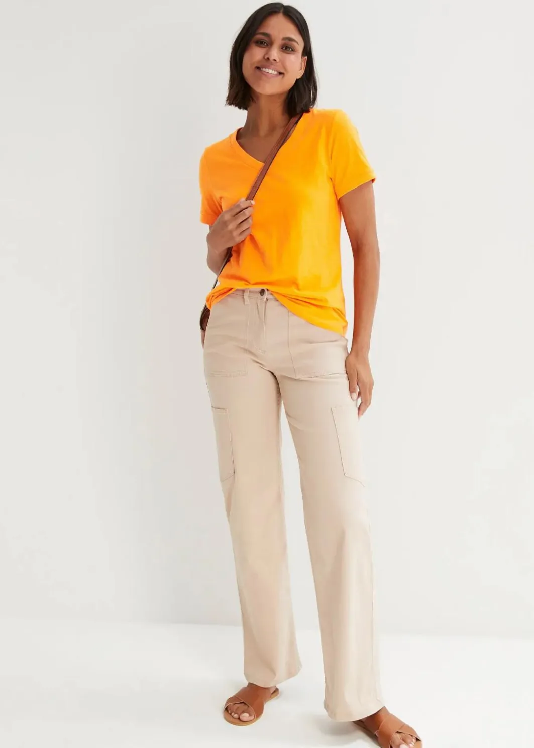 Damen bonprix Shirts & Tops|Basics|T-Shirt aus reiner Baumwolle
