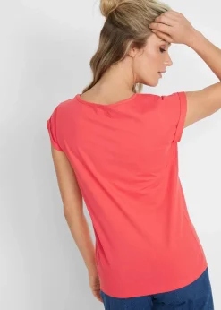 Damen bonprix Shirts & Tops|Basics|T-Shirt aus reiner Baumwolle