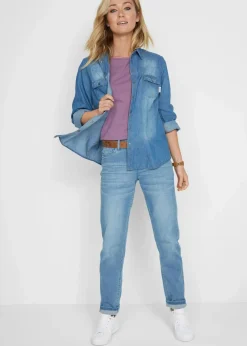 Damen bonprix Shirts & Tops|Basics|T-Shirt aus reiner Baumwolle