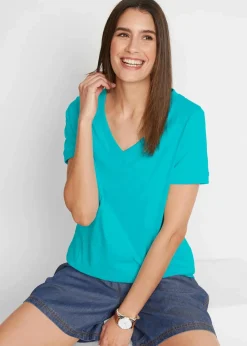 Damen bonprix Shirts & Tops|Basics|T-Shirt aus reiner Baumwolle