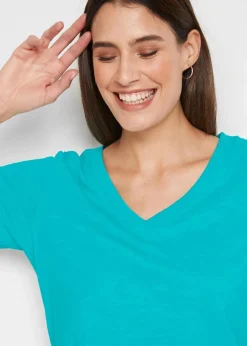 Damen bonprix Shirts & Tops|Basics|T-Shirt aus reiner Baumwolle