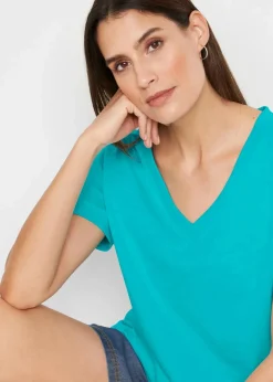 Damen bonprix Shirts & Tops|Basics|T-Shirt aus reiner Baumwolle