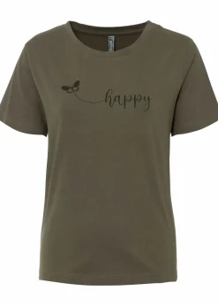 Outlet T-Shirt aus reiner Baumwolle Damen Shirts & Tops