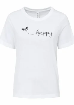 Discount T-Shirt aus reiner Baumwolle Damen Shirts & Tops