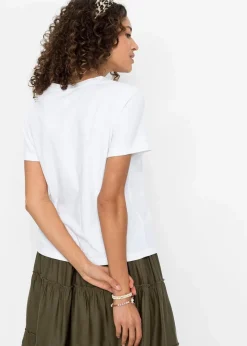 Discount T-Shirt aus reiner Baumwolle Damen Shirts & Tops
